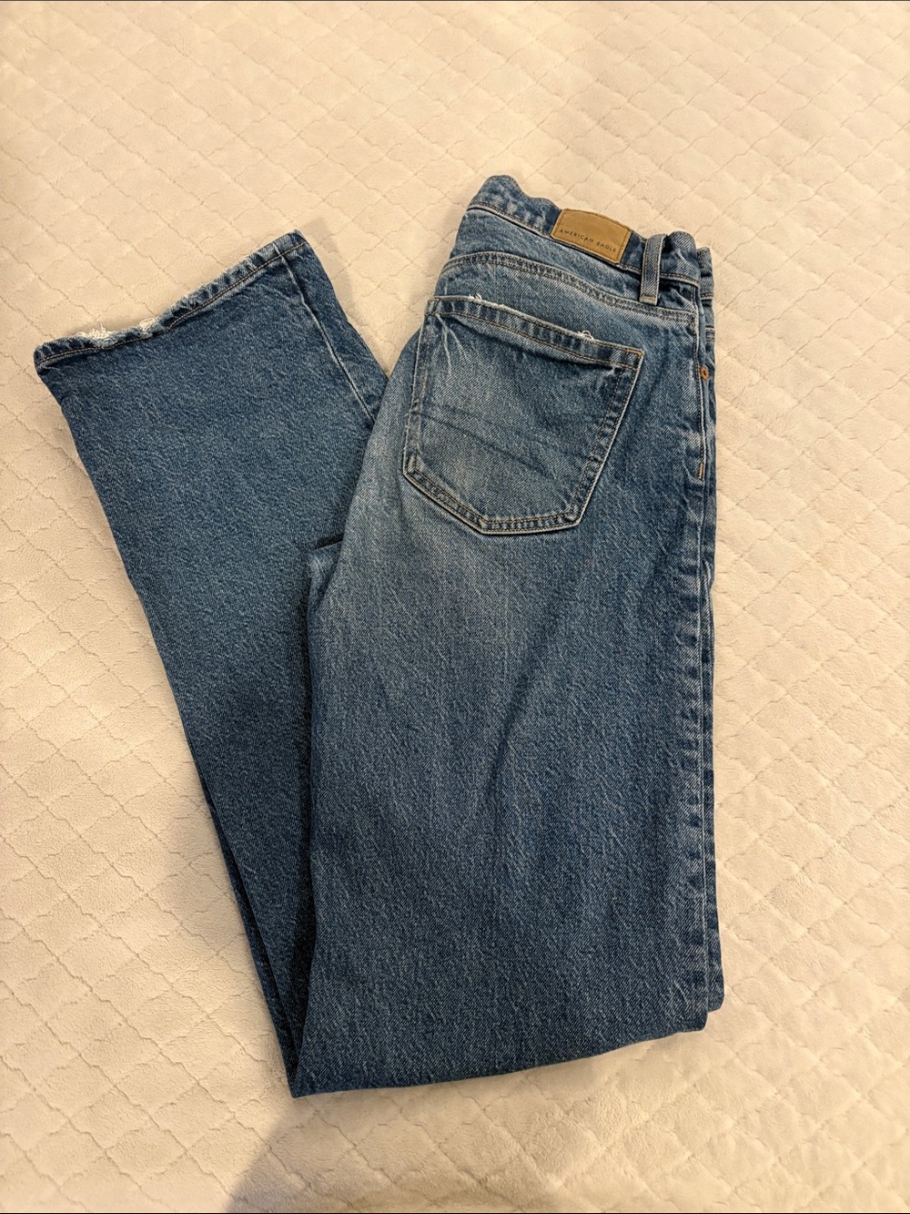 American Eagle Outfitters Men's Straight Leg Jeans in Blue Denim
